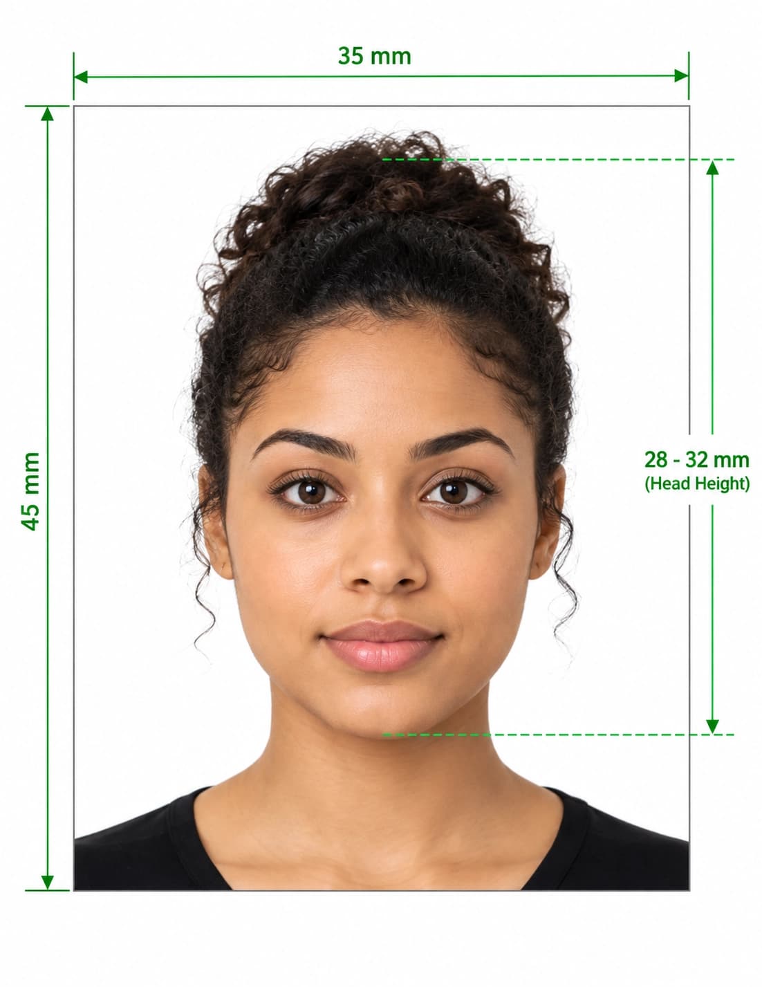 Digital photo for passport application on a phone with plain background