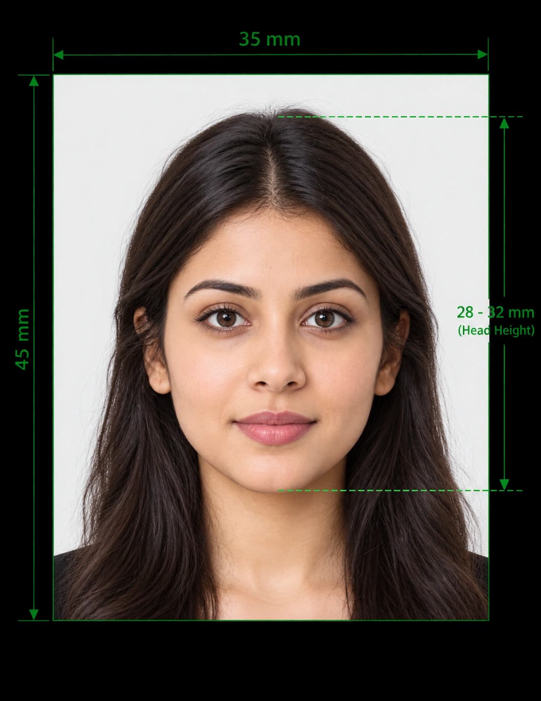 Person taking a passport photo with an iPhone against a plain wall